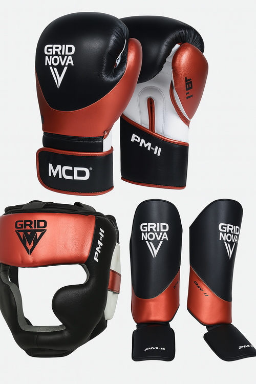 Boxing Gloves+Head Guard + Shin Pad RON Series